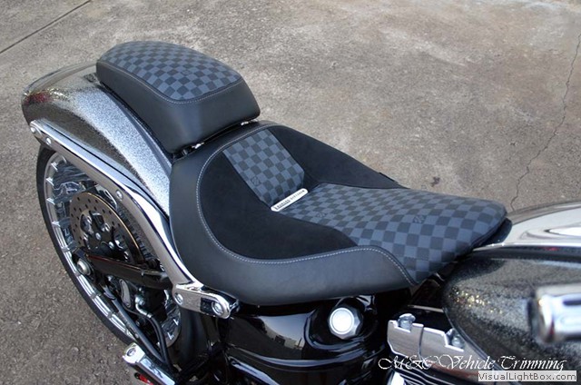 Louis Vuitton themed motorcycle seat, - Queen Street Group