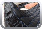 Custom Harley-Davidson motorcycle seat upholstery - Motor Bike Seat