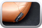 Custom Triumph vinyl seat cover by M&C Vehicle Trimmin - Motor Bike Seat